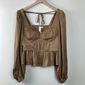 NWT Joie Satin Corset Style Blouse Medium
